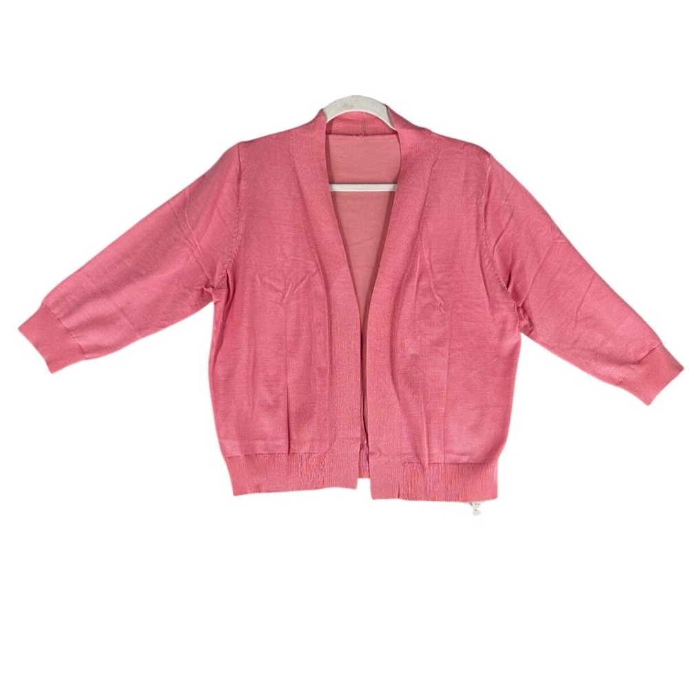 Kohl's Lightweight Pink Open Front Cardigan 3/4 Sleeves Women's Size XL NWT